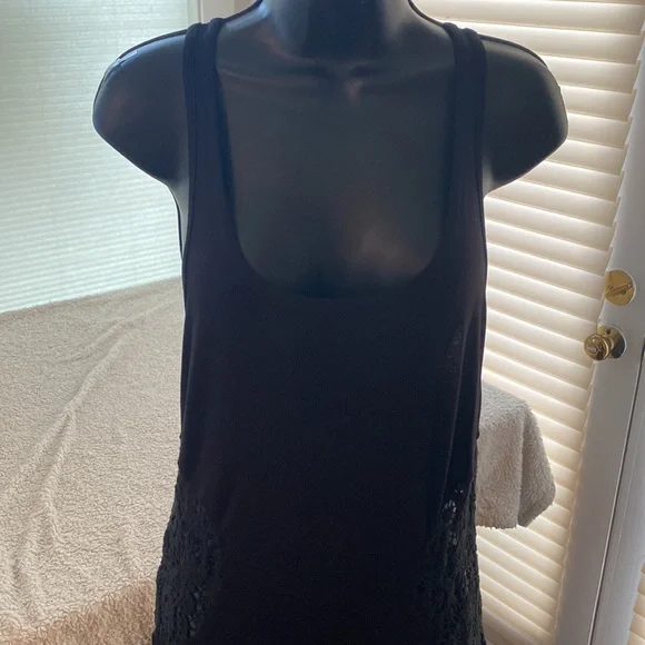 Rip Curl maxi dress black with side waist crochet cut outs L - Picture 4 of 12